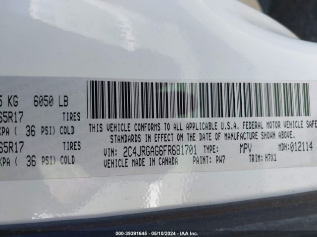 2C4JRGAG6FR681701 RAM Cargo Tradesman
