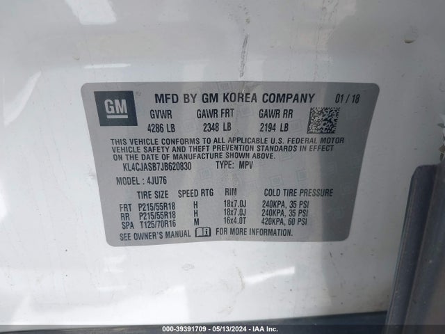 Buick Encore Preferred 2018 KL4CJASB7JB620830 Image 9