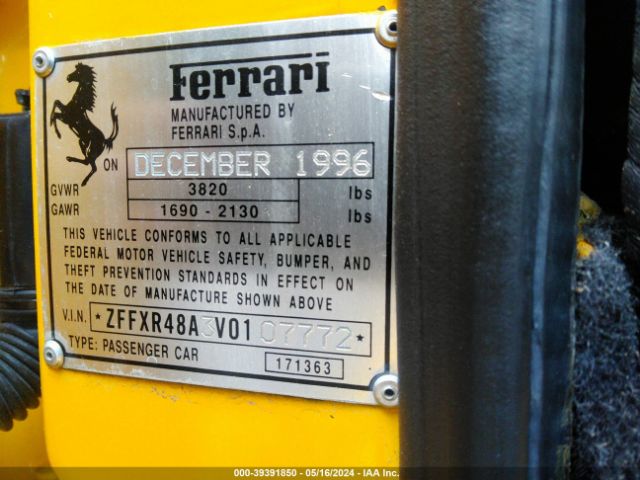 1997 FERRARI F355 SPIDER ZFFXR48A3V0107772 Photo 8