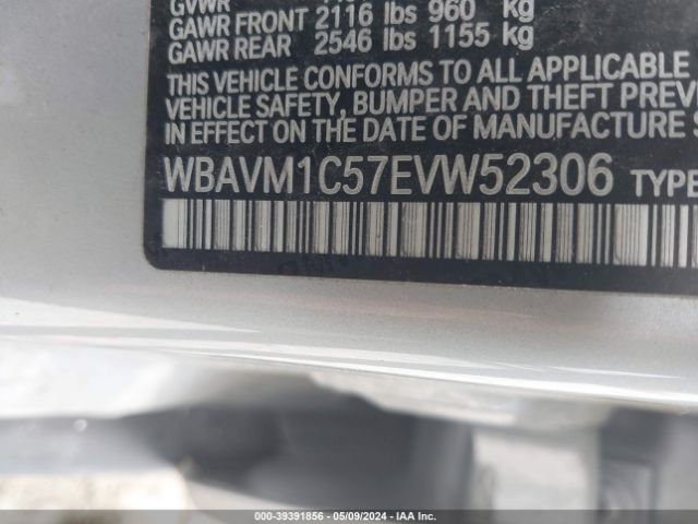 WBAVM1C57EVW52306 BMW X1 Sdrive28i