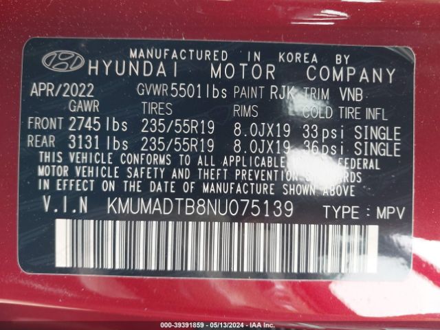 KMUMADTB8NU075139 Genesis Gv70 2.5t Awd