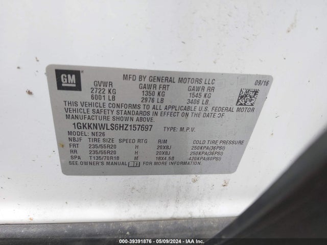 1GKKNWLS6HZ157697 GMC Acadia Slt-2