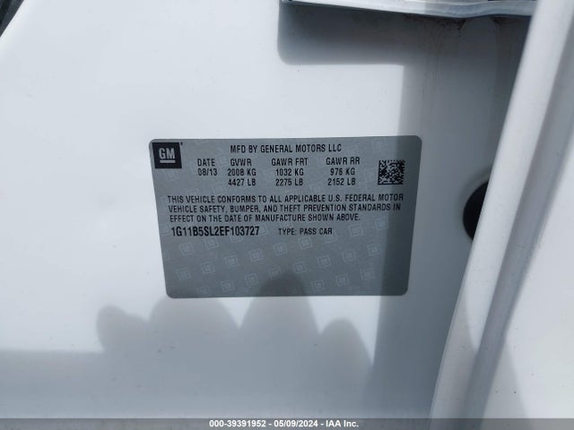 Chevrolet Malibu 1ls 2014 1G11B5SL2EF103727 Image 9