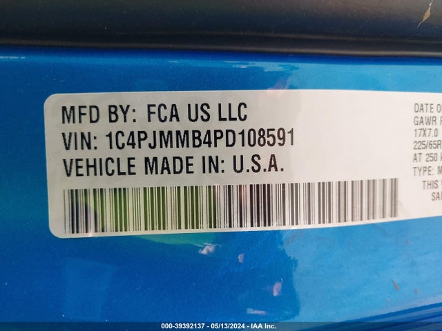 1C4PJMMB4PD108591 Jeep Cherokee Altitude Lux 4x4