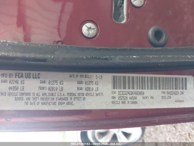 2C3CDZAG9KH669050 Dodge Challenger Sxt