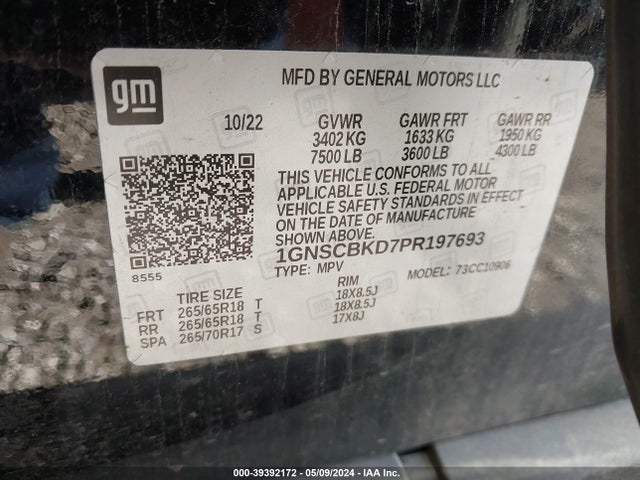 Chevrolet Suburban 2wd Ls 2023 1GNSCBKD7PR197693 Image 9