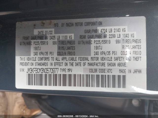 Mazda Cx-5 2.5 S Carbon Edition 2022 JM3KFBCM3N0570977 Image 9