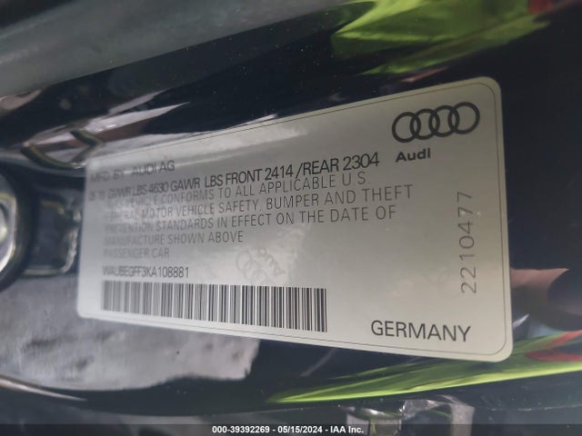 WAUBEGFF3KA108881 Audi A3 45 Premium