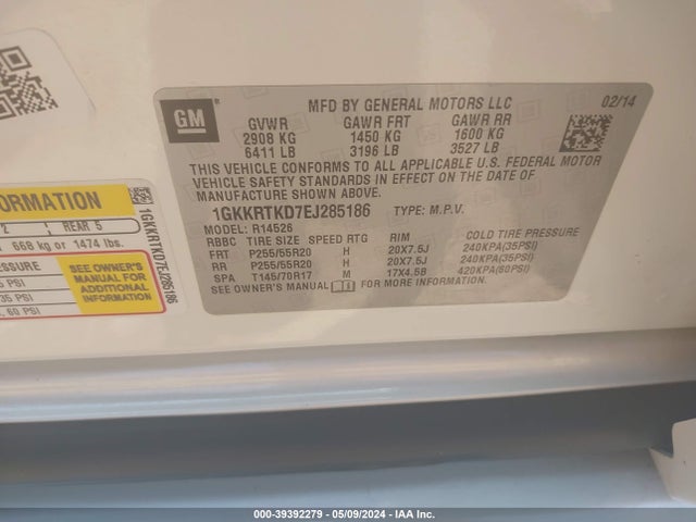 1GKKRTKD7EJ285186 GMC Acadia Denali
