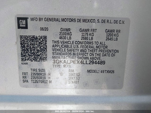 3GKALPEX4LL294489 GMC Terrain Fwd Slt