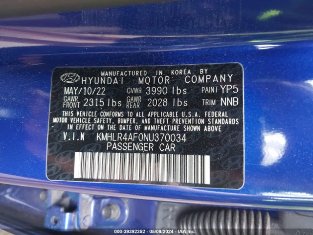 KMHLR4AF0NU370034 Hyundai Elantra N Line