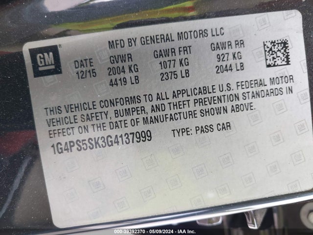 1G4PS5SK3G4137999 Buick Verano Leather Group