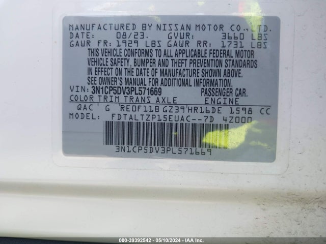 Nissan Kicks Sr Xtronic Cvt 2023 3N1CP5DV3PL571669 Image 9
