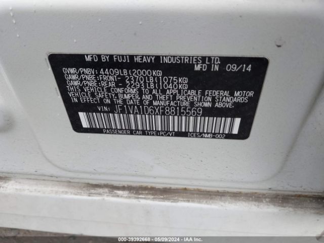 JF1VA1D6XF8815569 Subaru Wrx Premium