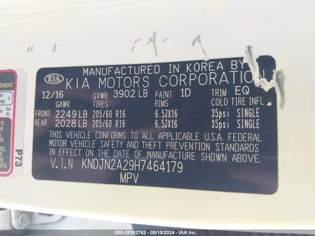 KIA Soul ! 2017 KNDJN2A29H7464179 Image 9
