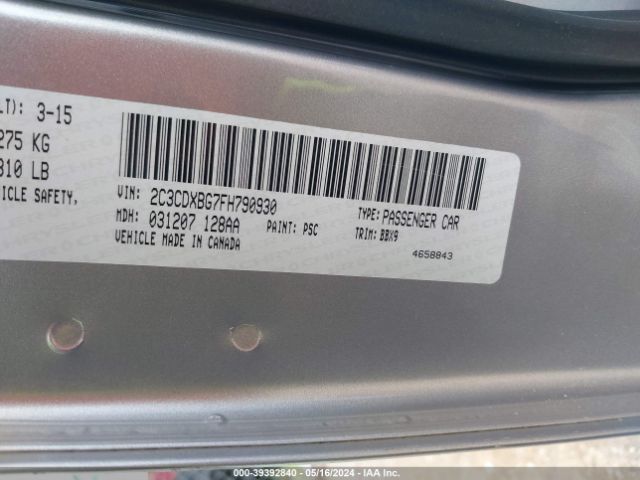 2C3CDXBG7FH790930 Dodge Charger Se