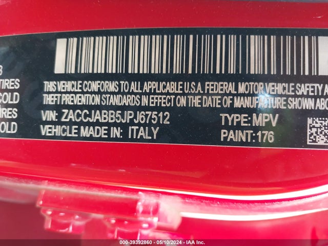 ZACCJABB5JPJ67512 Jeep Renegade Altitude Fwd