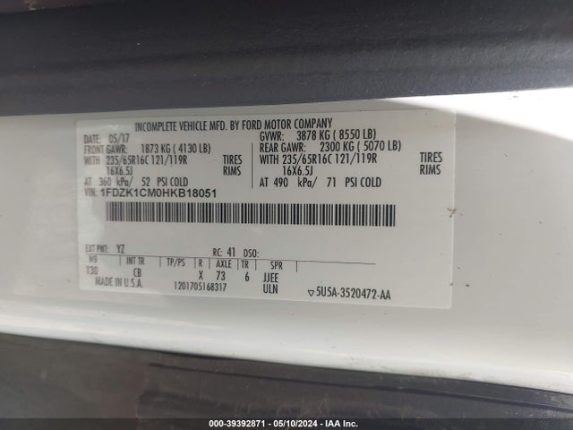 Ford Transit-150 Xlt 2017 1FDZK1CM0HKB18051 Image 9
