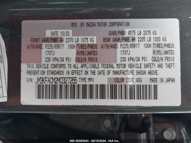 Mazda Cx-5 Touring 2021 JM3KFACM2M0327265 Image 9