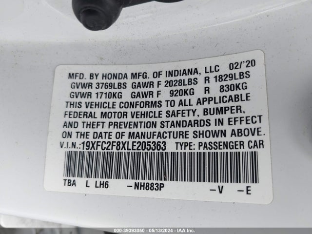 Honda Civic Sport 2020 19XFC2F8XLE205363 Image 9