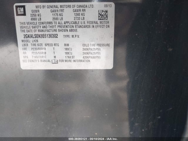 2GKALSEK8E6136302 GMC Terrain Slt