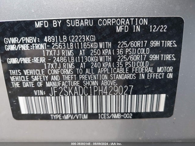 Subaru Forester Premium 2023 JF2SKADC1PH429027 Image 9