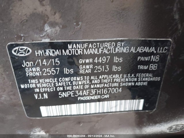 Hyundai Sonata Sport 2015 5NPE34AF3FH167004 Image 9