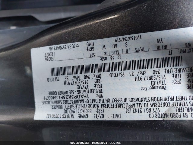 Ford FOCUS SE 2015 1FADP3K25FL348371 Image 9