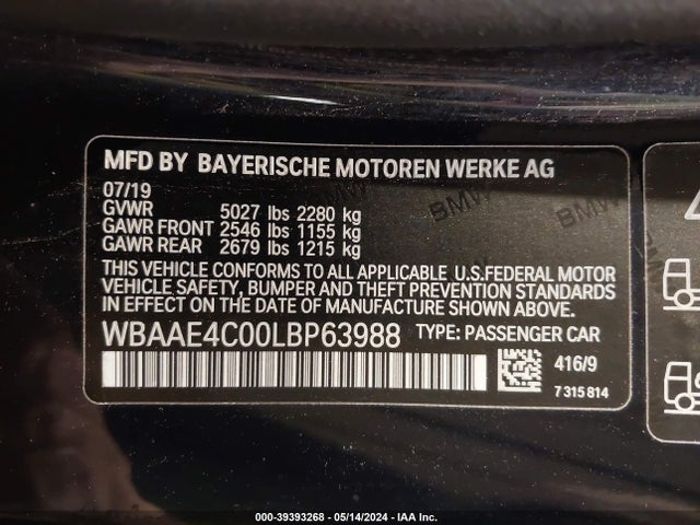 BMW 840i Xdrive 2020 WBAAE4C00LBP63988 Image 9