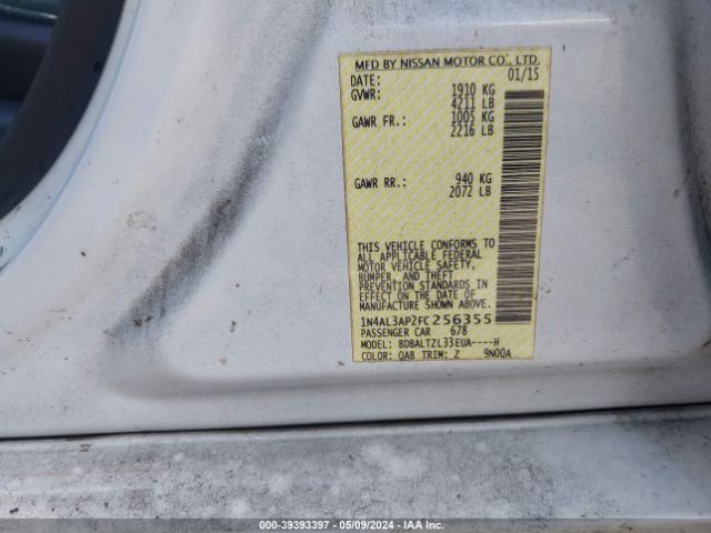 1N4AL3AP2FC256355 Nissan Altima 2.5 Sl