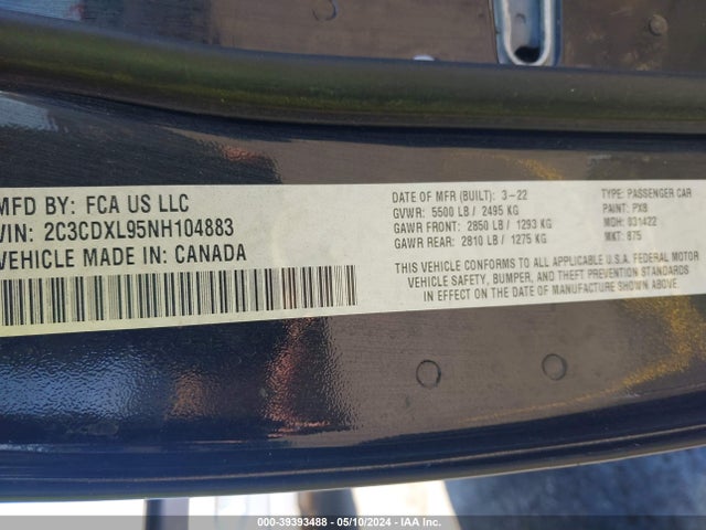 Dodge Charger Srt Hellcat Widebody 2022 2C3CDXL95NH104883 Image 9