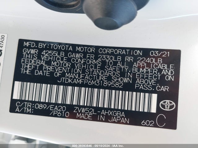 Toyota Prius Prime Limited 2021 JTDKAMFP6M3189582 Image 9