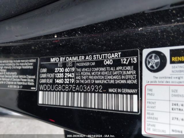 WDDUG8CB7EA036932 Mercedes-Benz S 550