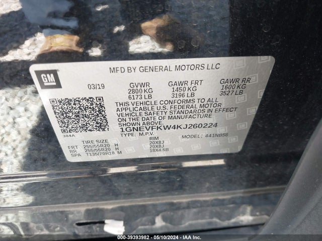Chevrolet Traverse Ls 2019 1GNEVFKW4KJ260224 Image 9