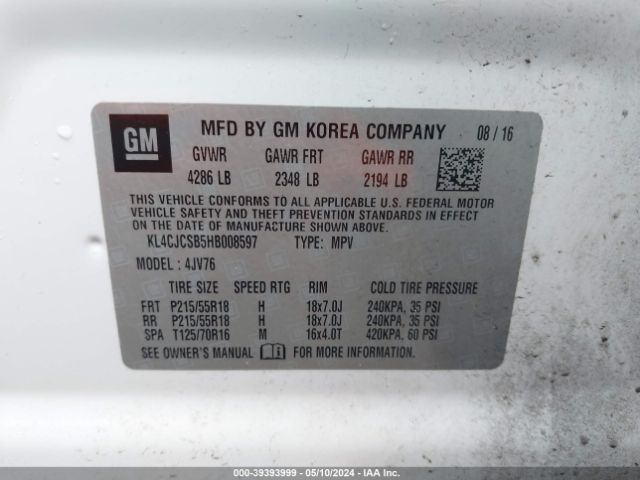 KL4CJCSB5HB008597 Buick Encore Essence