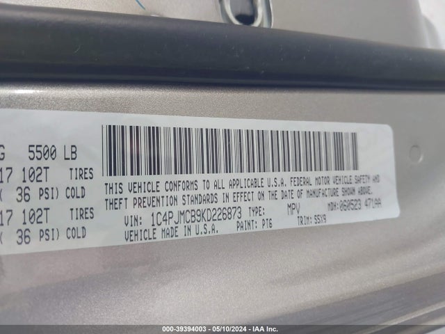 1C4PJMCB9KD226873 Jeep Cherokee Latitude 4x4