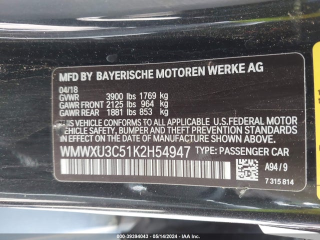 2019 MINI HARDTOP WMWXU3C51K2H54947 Photo 8