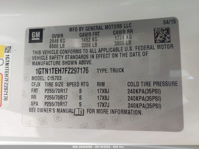 1GTN1TEH7FZ297176 GMC SIERRA 1500