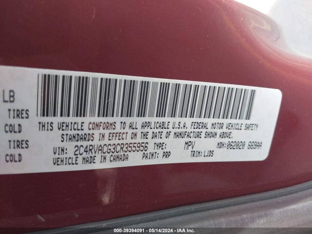 Продаж на аукціоні авто 2012 Volkswagen Routan Sel, vin: 2C4RVACG3CR355956, номер лоту: 39394091