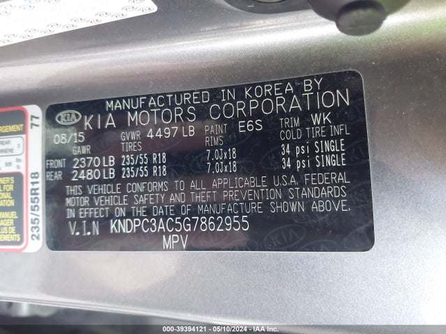 KIA Sportage Ex 2016 KNDPC3AC5G7862955 Image 9
