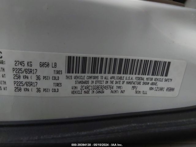 2014 CHRYSLER TOWN & COUNTRY 2C4RC1GG8ER249764 Photo 8