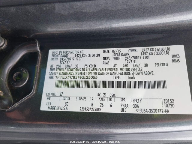 Ford F-150 Xl 2015 1FTEX1C83FKE25055 Image 9