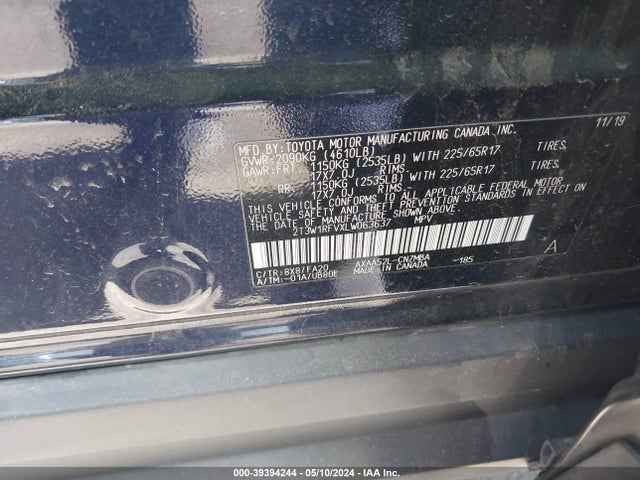 Toyota Rav4 Xle 2020 2T3W1RFVXLW063637 Image 9