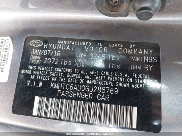 KMHTC6AD0GU288769 Hyundai Veloster