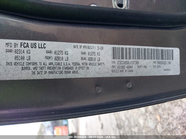Dodge Charger Sxt Rwd 2020 2C3CDXBG8LH167389 Image 9