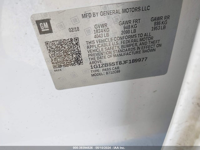 Chevrolet Malibu 1ls 2018 1G1ZB5ST8JF189977 Image 9