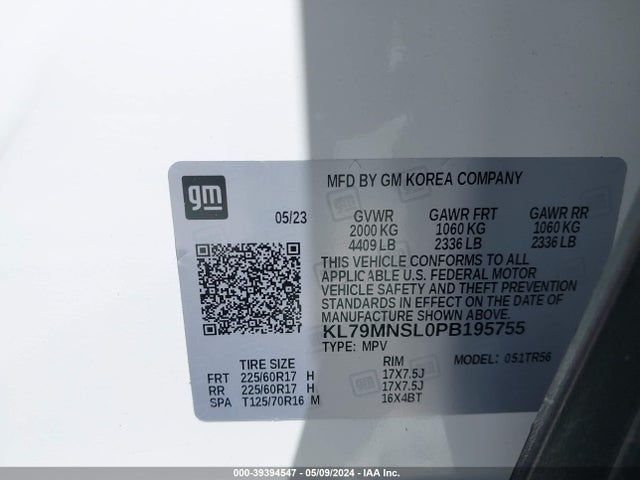 Chevrolet Trailblazer Awd Ls 2023 KL79MNSL0PB195755 Image 9