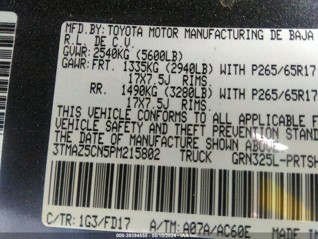 Toyota Tacoma Trd Sport 2023 3TMAZ5CN5PM215802 Image 9