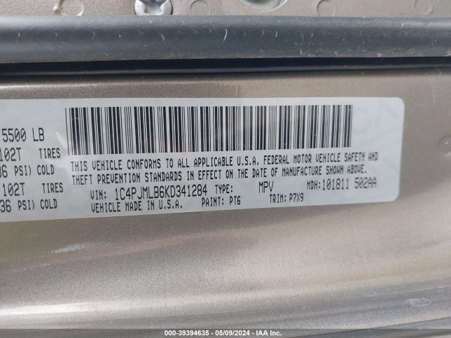 1C4PJMLB6KD341284 Jeep Cherokee Latitude Plus 4x4