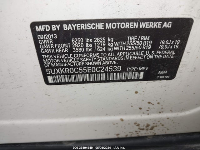BMW X5 Xdrive35i 2014 5UXKR0C55E0C24539 Image 9